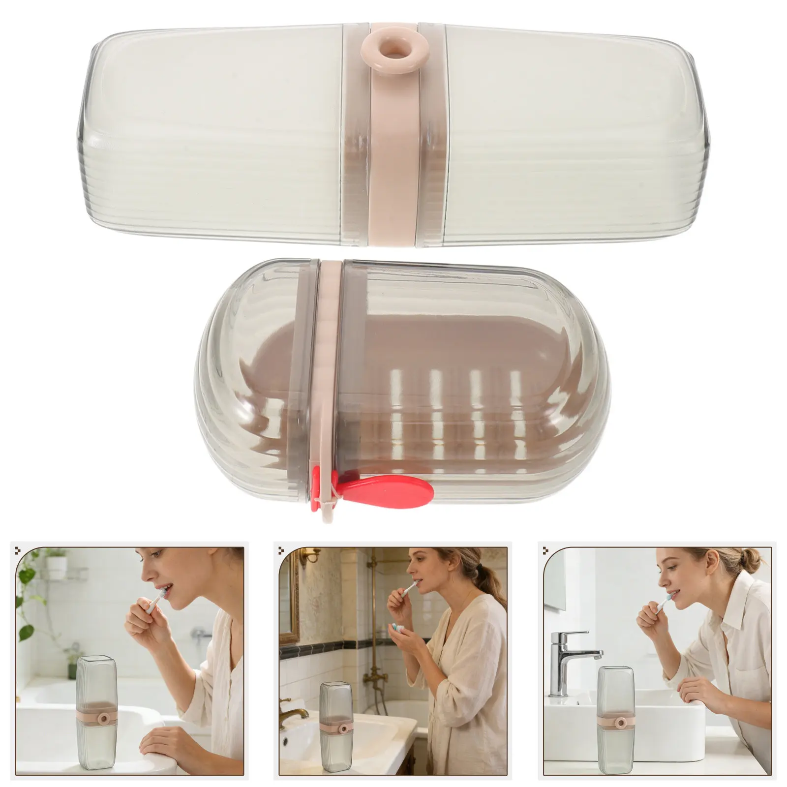 1Set Portable Toothbrush Holder Cup Set Travel Bathroom Accessories Compact Plastic Toothbrush Storage Container Toothpaste