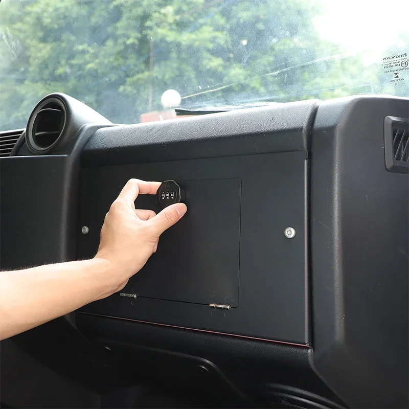 1Pcs For Land Rover Defender 90 110 2004-2018 Car Co-pilot dashboard Storage Privacy Password Lock Security Safe Box accessories