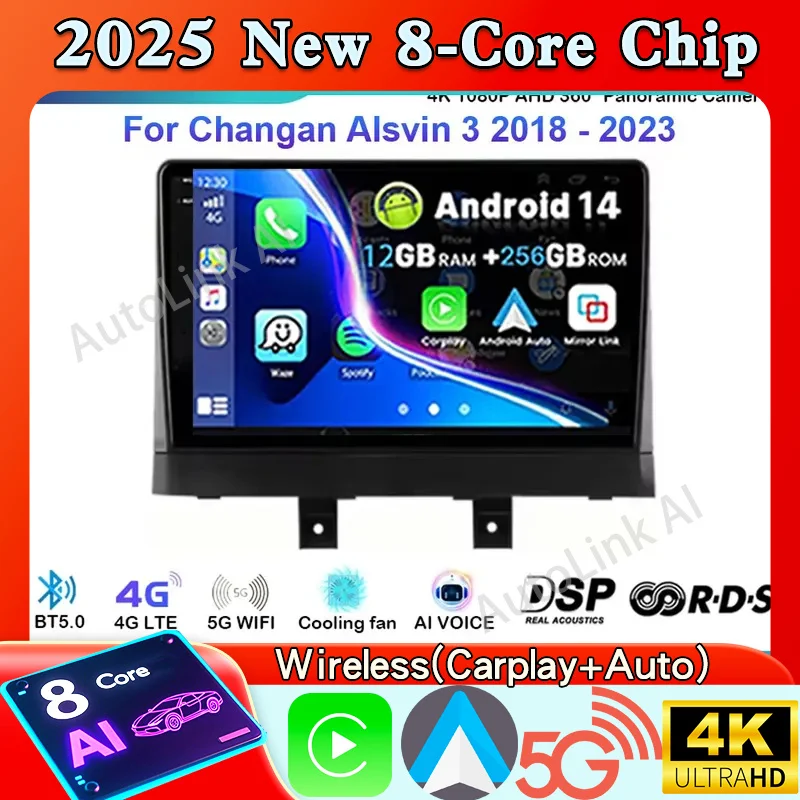 Android 15 For Changan Alsvin 3 2018 - 2023 Car Radio Player Head Unit Intelligent System  WifiAndroid Auto Carplay Bluetooth