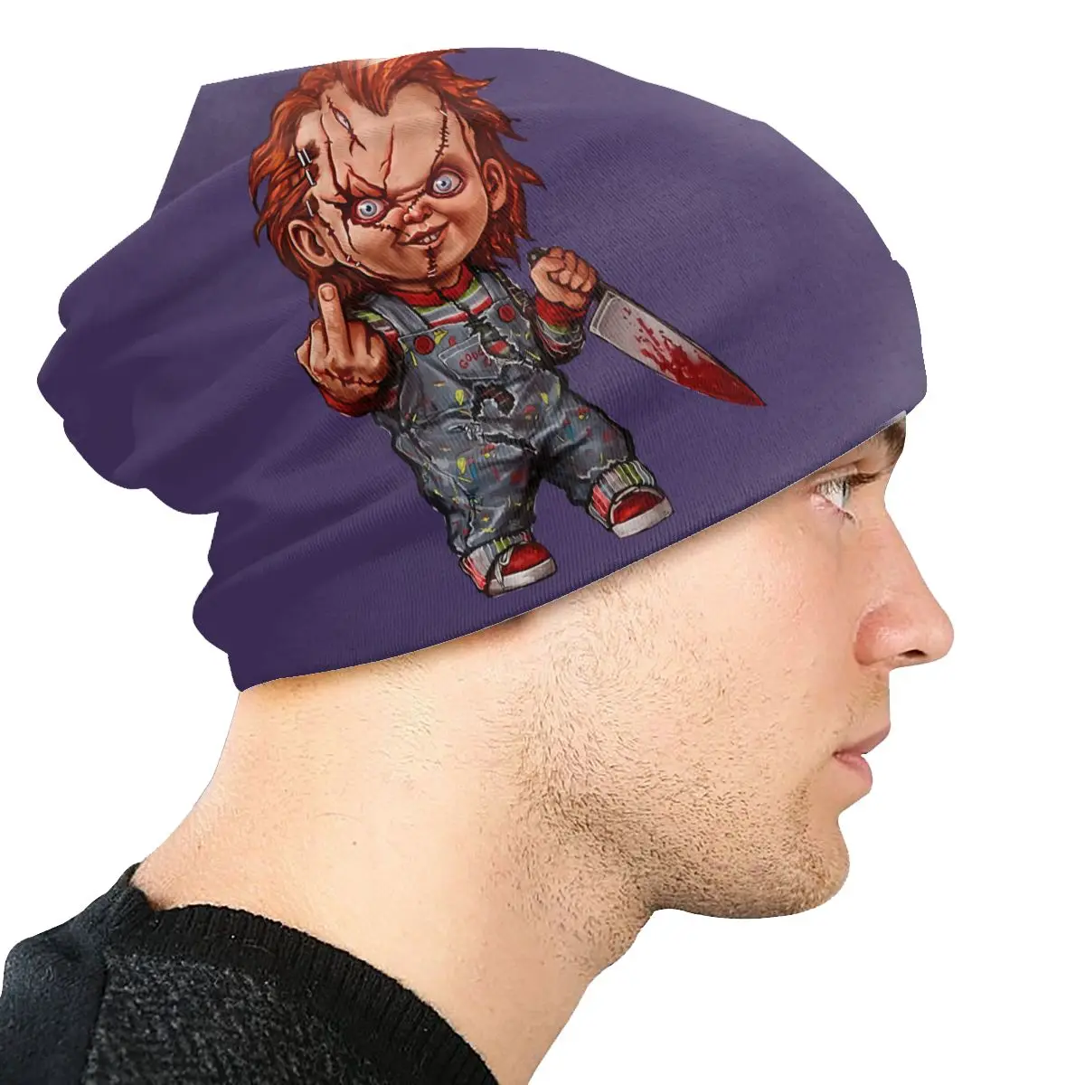 The Killer Doll Chucky Child\'s Play Washed Thin Bonnet Windproof Casual Beanies Protection Men Women Hats