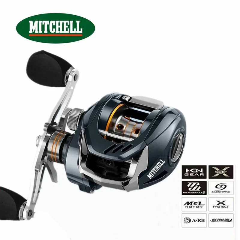 

Original MITCHELL Baitcasting Fishing Reels Gear Ratio 7.5:1 Max Drag 10kg Baitcast Reel Fishing Metal Light Spool