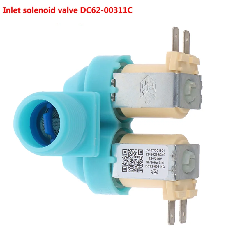 LECKL-1PCS C-225/19-A01 صمام مدخل المياه Dc62-00311C غسالة منافذ مزدوجة صمام مدخل المياه 220/240 فولت