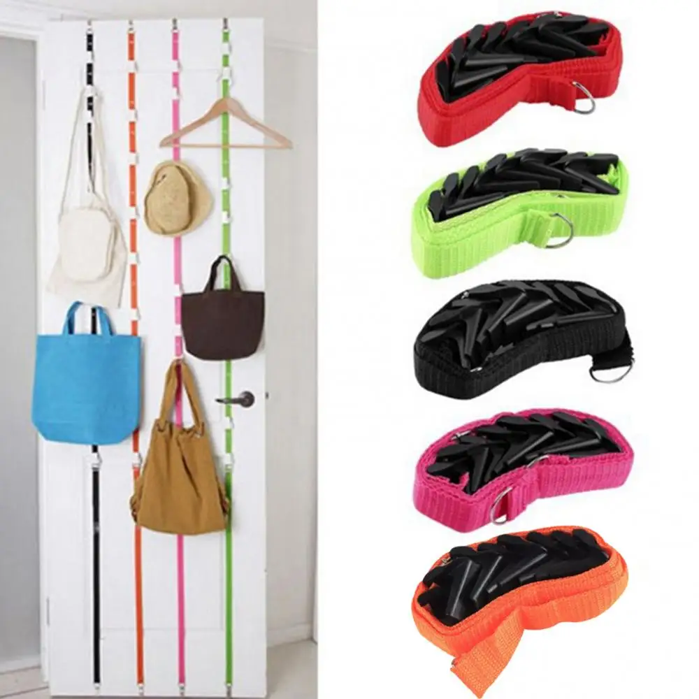 1.9M Adjustable Door Hanger With 8 Hooks Handbag Cap Holder Rack Space Saving Closet Sundries Hat Organizer Hook Hanging Clothes