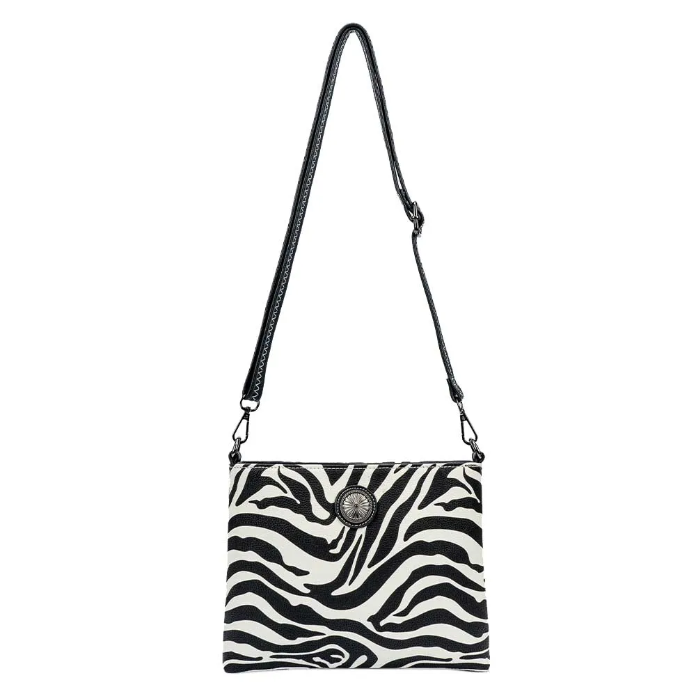 Shoulder Bag For Women Zebra Print Concho Shoulder Pouch New Trend Zipper Handbags Special Design Large Capacity Tote Bags