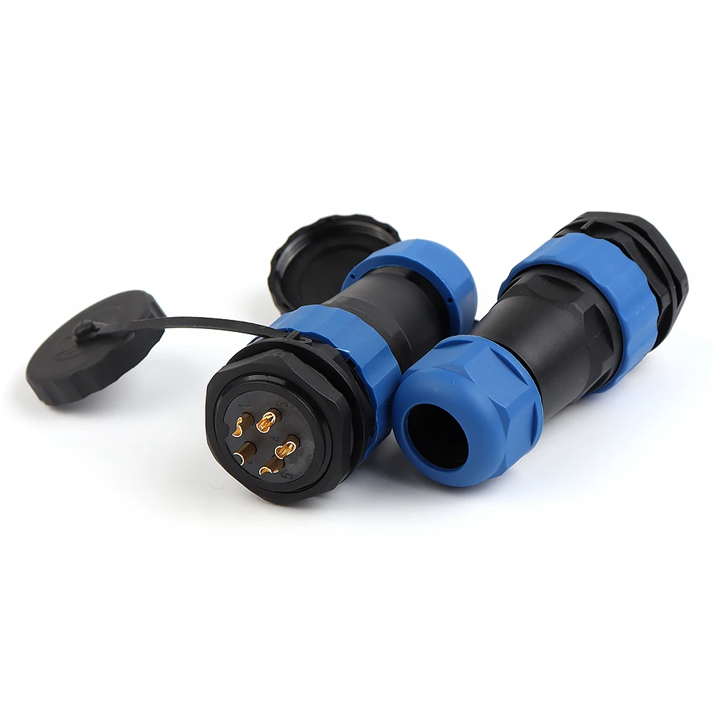 SP28 Straight Back Nut IP68 Waterproof Connectors 2/3/4/5/6/7/9/10/12/14/16/19/22/24/26 Pin Plug Socket Male Female Welding type