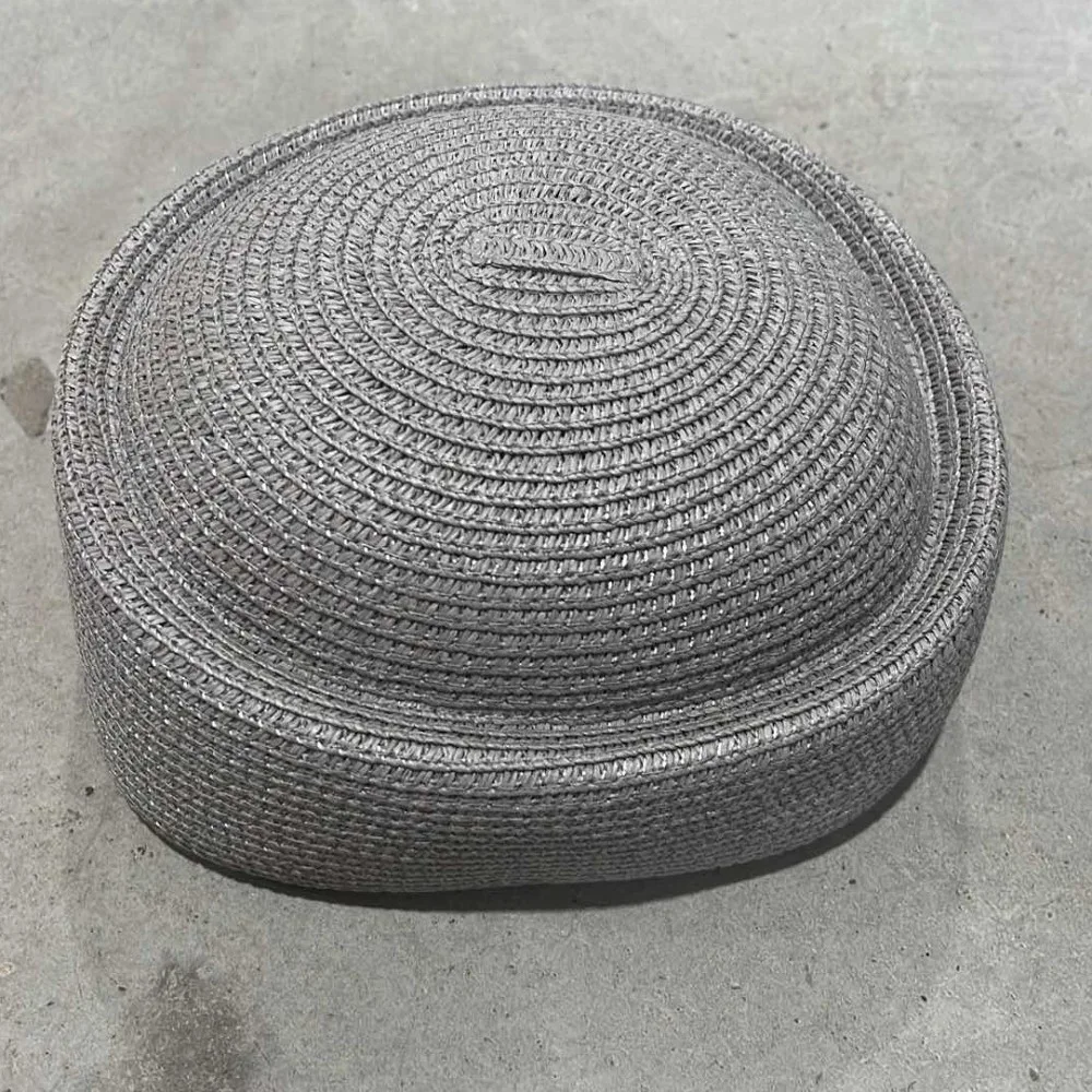 New Retro Style Straw Sun Hat Artistic Design Concave Top Painter Beret Wide Brim Woven Texture Woven Straw Hat Garden Party