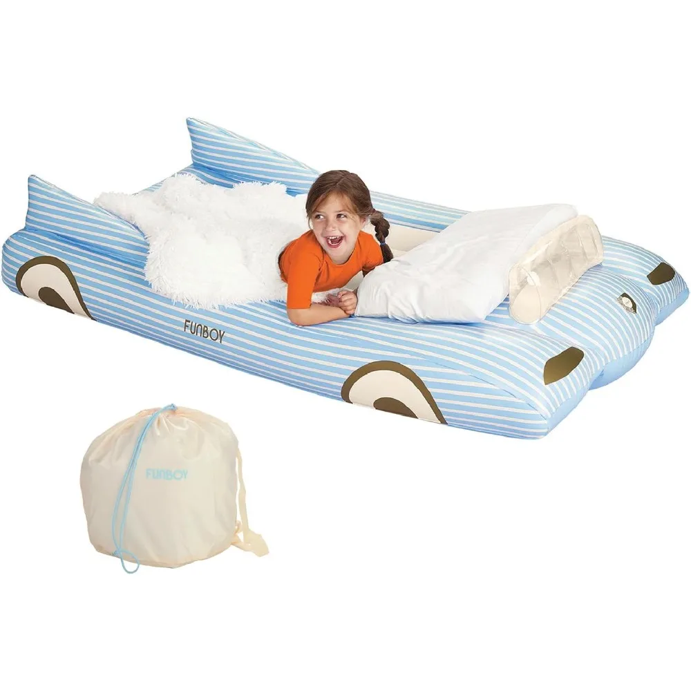 Portable Twin-Size Kids Inflatable Bed with Carry Bag for Sleepovers