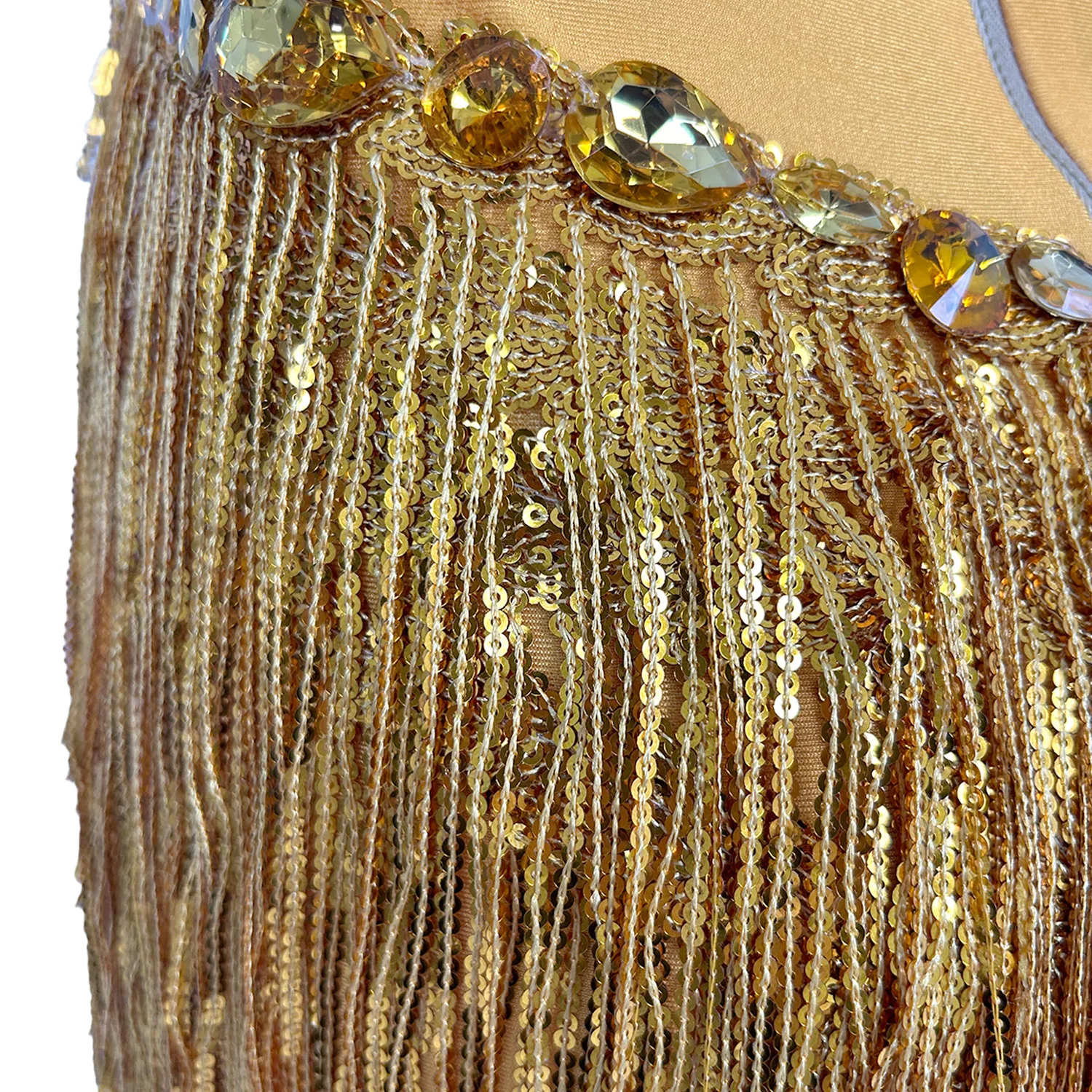 Shuye Yellow Fringed Latin Dance Talent Performance Suit Female Group Backing Dance Leotard Nightclub Performance Jumpsuit