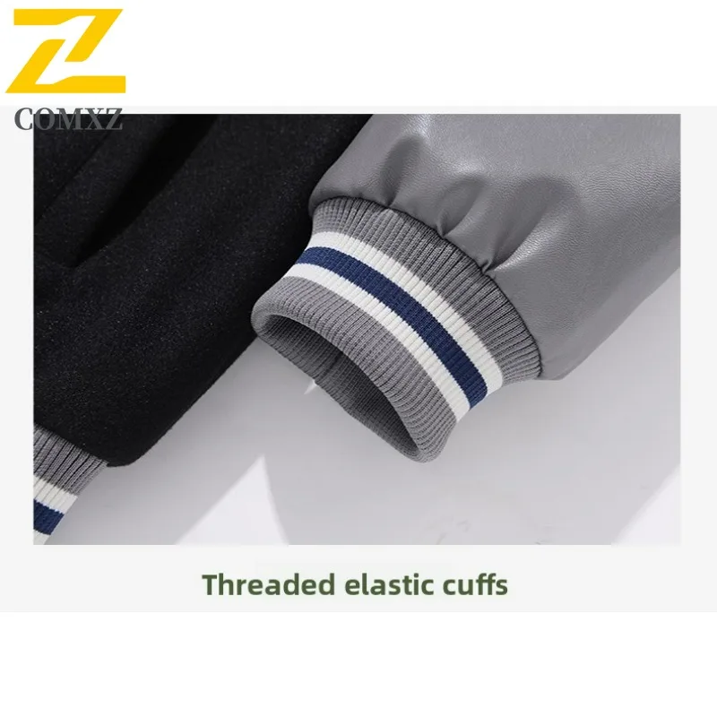 COMXZ الرجال زي بيسبول وسيم جديد إلكتروني طباعة يندبروف الخريف الرياضة في الهواء الطلق معطف السفر 2025 الشارع الشهير Preppy Chaqueta #6