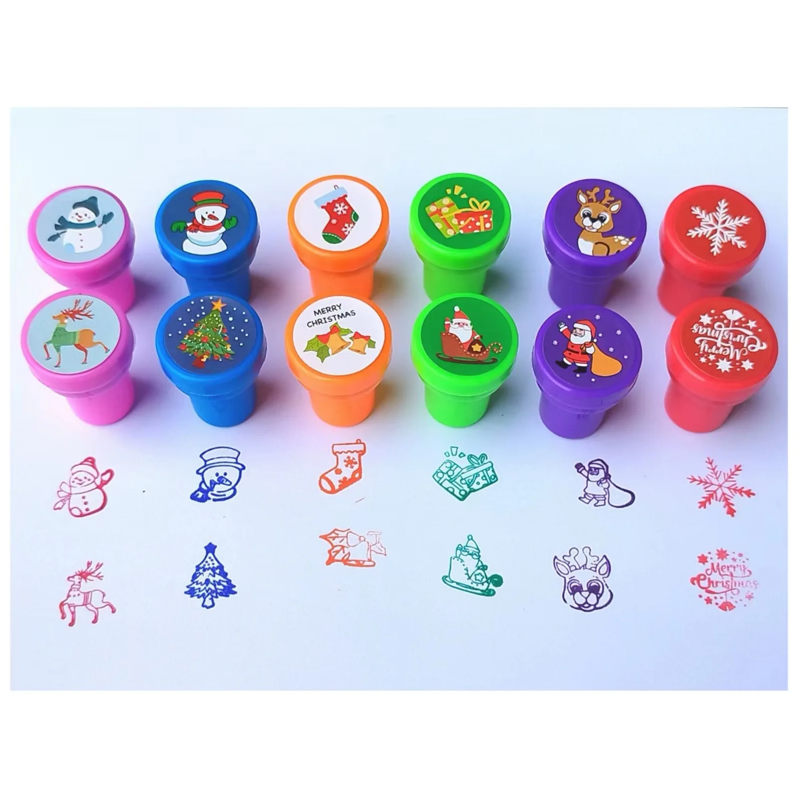 

12 шт. рождественские штампы для детей, самокрашенные штампы, подарок на день рождения, сувениры для вечеринок, штампы для учителей ﻿ Призы Карнавальные штампы Награды