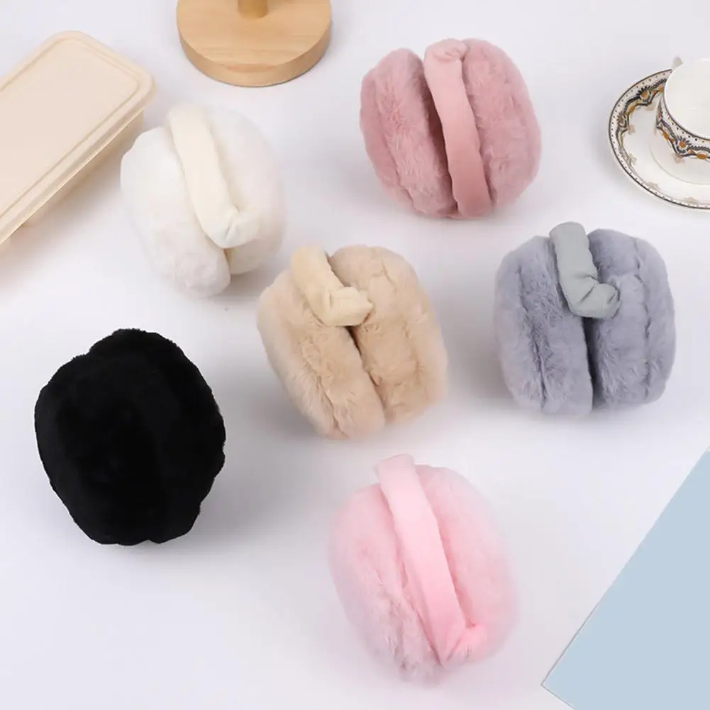 Fashion Autumn Winter Earmuffs Women Men Ear Warmer Plush Solid Color Adjustable Foldable Ear Muffs Earflap Earmuffs