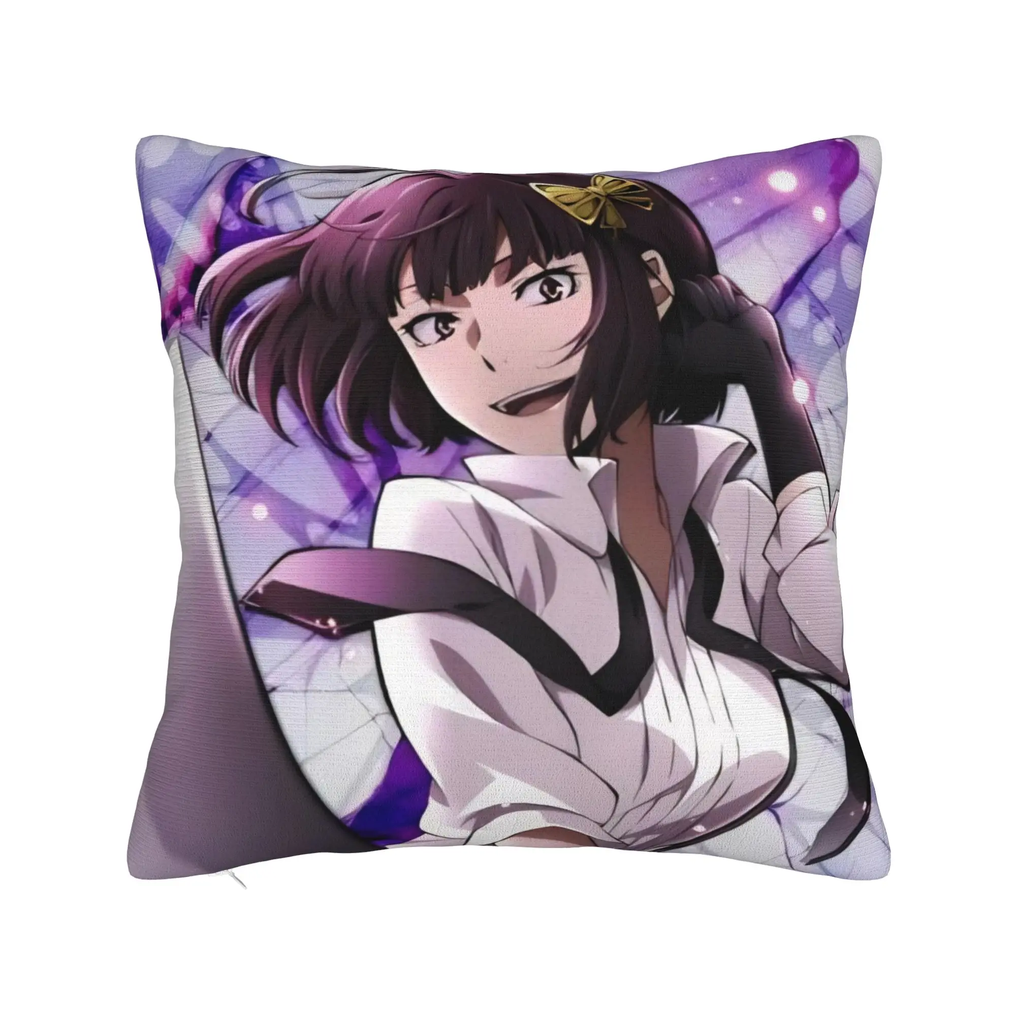 Anime Bungo Stray Dogs Pillowcase Printed Fabric Cushion Cover Gift  Throw Pillow Case Cover Home Zipper 40X40cm