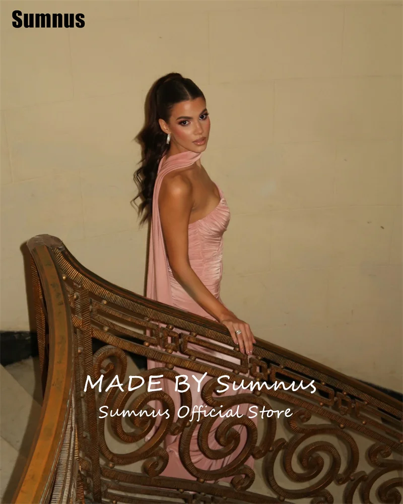 Eleganckie suknie balowe w stylu syreny Sumnus, bez rękawów, z dekoltem w serduszko, długie sukienki na przyjęcia z szalem, suknie wieczorowe na galę, szyte na miarę.