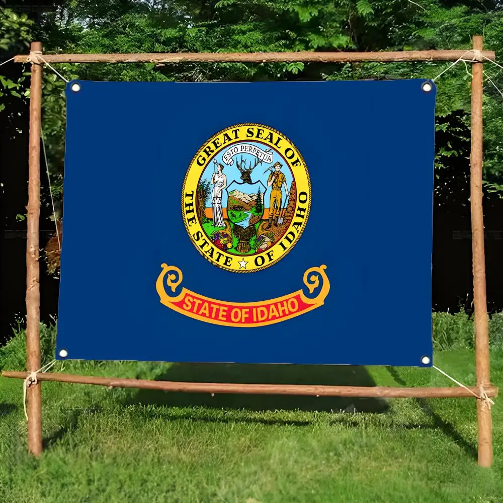 Idaho Flags Daily four ring borderless design indoor outdoor decor easy hang install