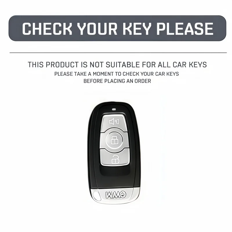For Great Wall Haval Hover H6 2015 C50 Hoist 3 Buttons Leather Car Key Cover Smart Remote Fob Shell Case Keychain Protector Bag