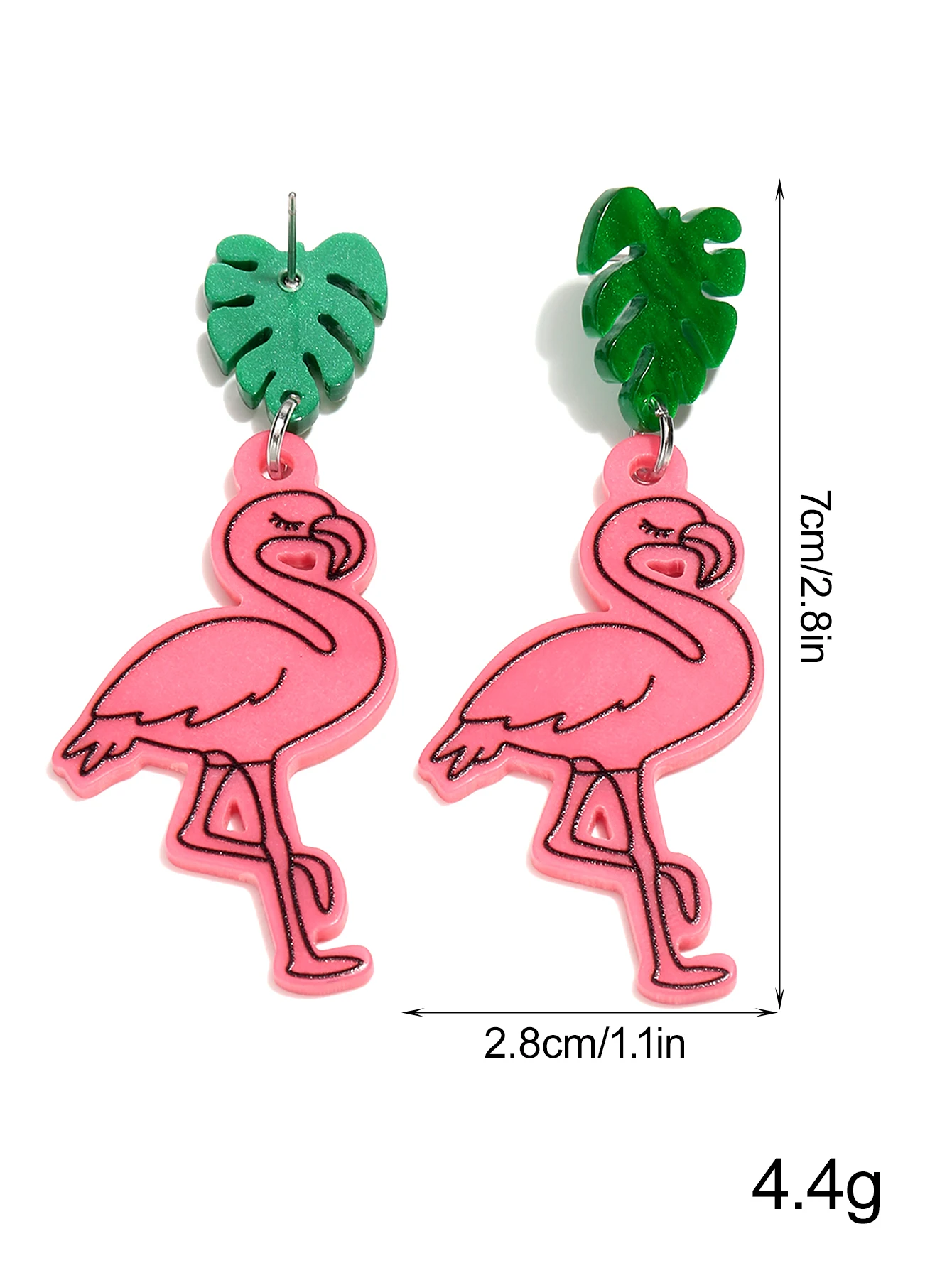 بريق الاكريليك الوردي فلامنغو الطيور إسقاط أقراط للنساء لطيف الراتنج فلامنغو الأقراط الطويلة مجموعات 2026 مجوهرات الأزياء #3