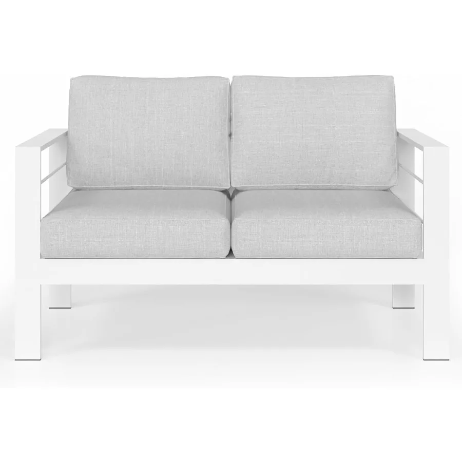 

Solaste Outdoor Loveseat Aluminum Patio Furniture Sofa AllWeather Metal Outdoor Couch with Cushions in Light Grey for Garden Ba