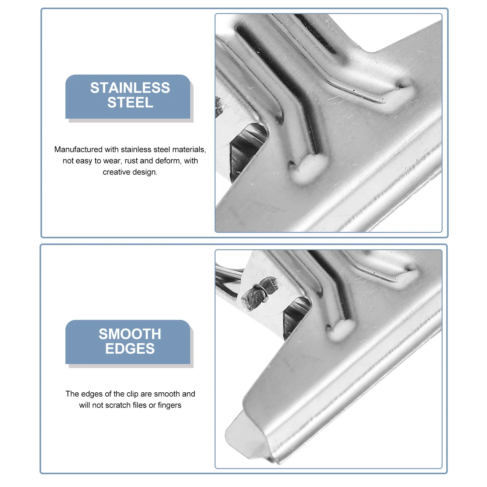 

25Pcs File Binder Clips Stainless Steel Money Storage Clip Cash Check Bill Fixing Clip Small Portable Office Organizer