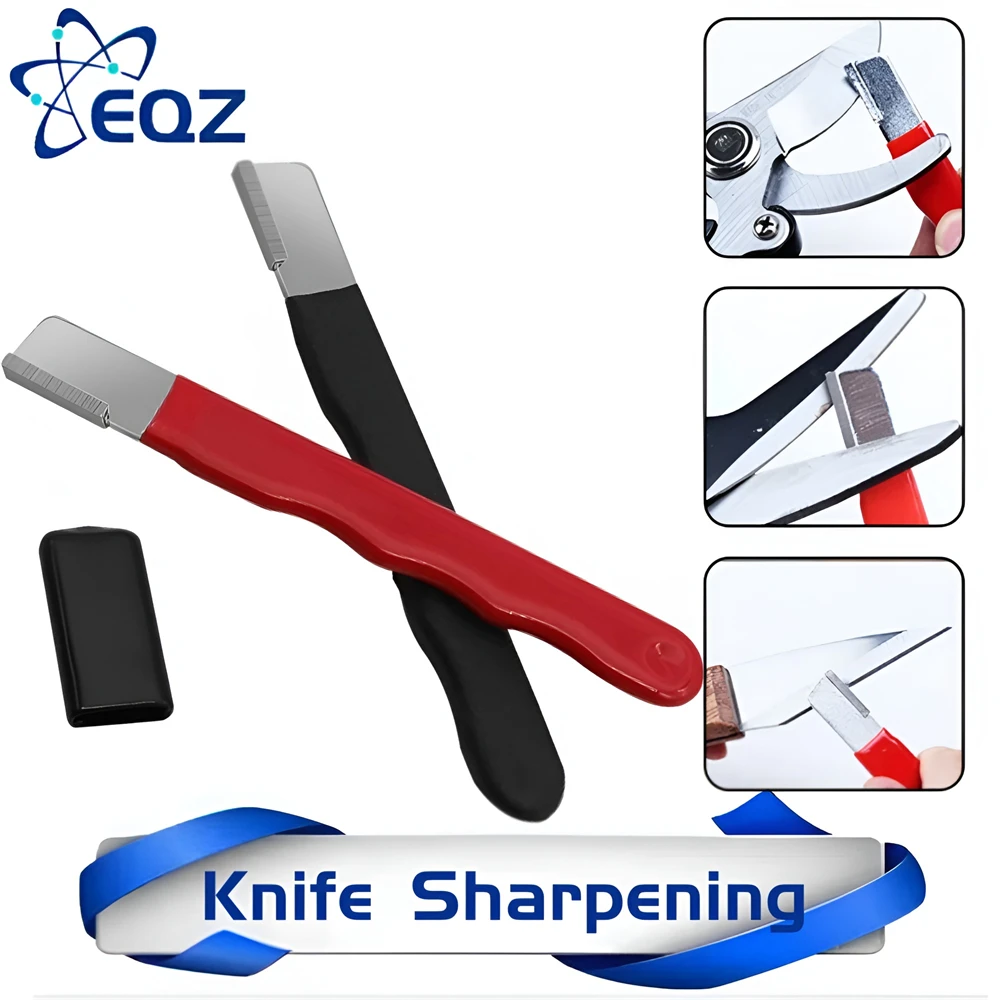 Metal Knife Pruning Sharpening Stone Handheld Garden Shear Scissors Sharpener with Lid Pocket Speedy Sharp Knife