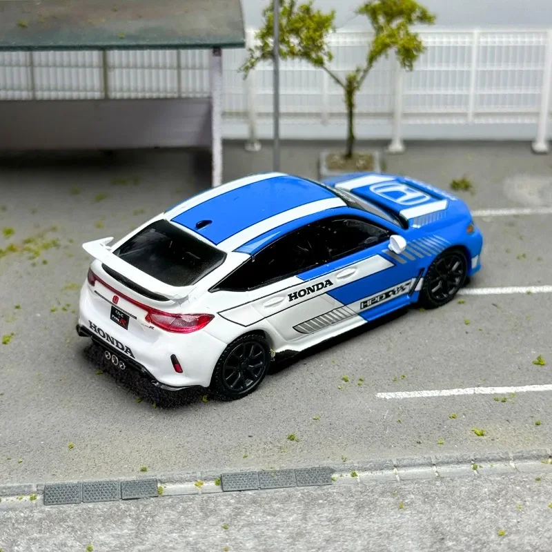 Minigt Schaal 1/64 Honda Civic Type R #3 2023 Tempo Auto Blauw Legering Motorvoertuig Diecast Metalen Model Geschenken