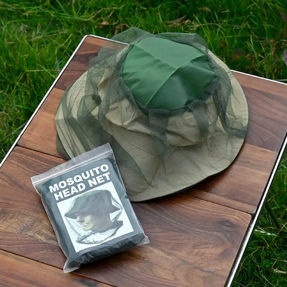 في الهواء الطلق رئيس قناع الوجه قبعة صافي غطاء مكافحة البعوض قبعة الصيد شبكة تنفس غطاء رأس البعوض يغطي صافي شبكات مرنة Tr C7Z5 #3
