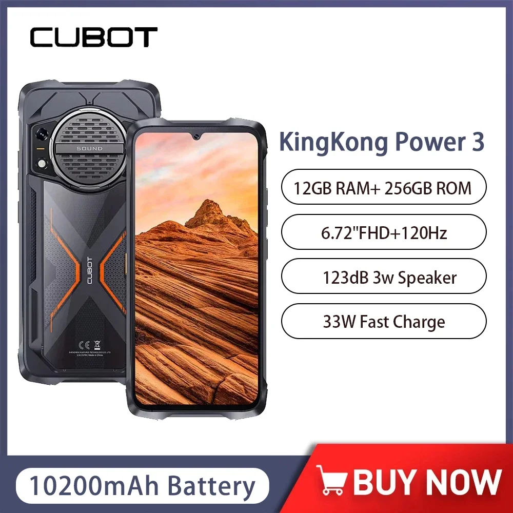 Cubot KingKong Power 3 Rugged Smartphone Android 14 123dB Speaker Helio G99 6.72