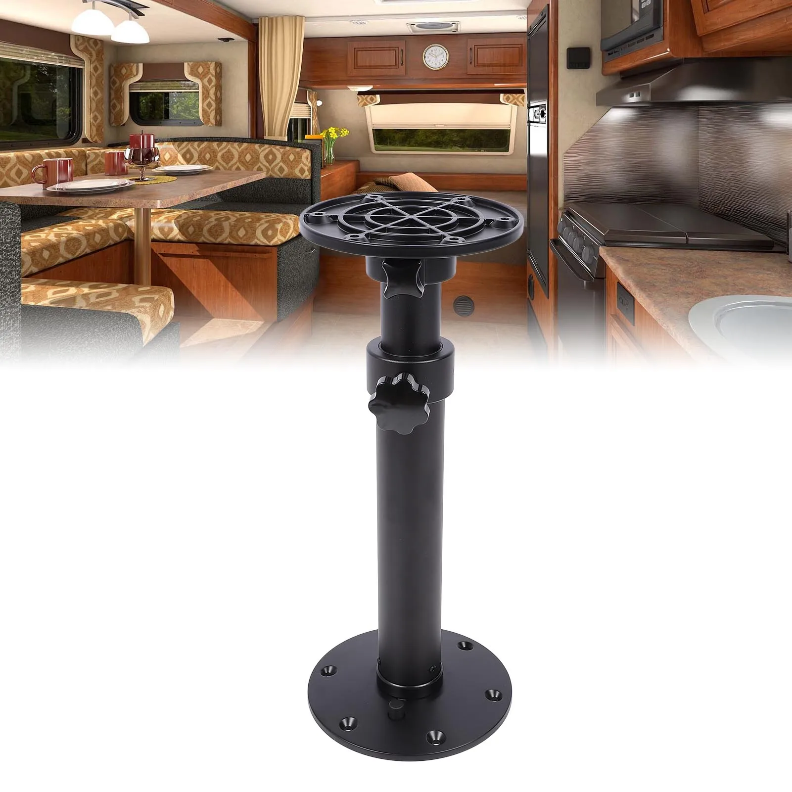 RV Table Leg Heavy Duty High Stability 18.11 To 27.76in Adjustable Marine Adjustable Table Pedestal for Campervan Yacht Deck