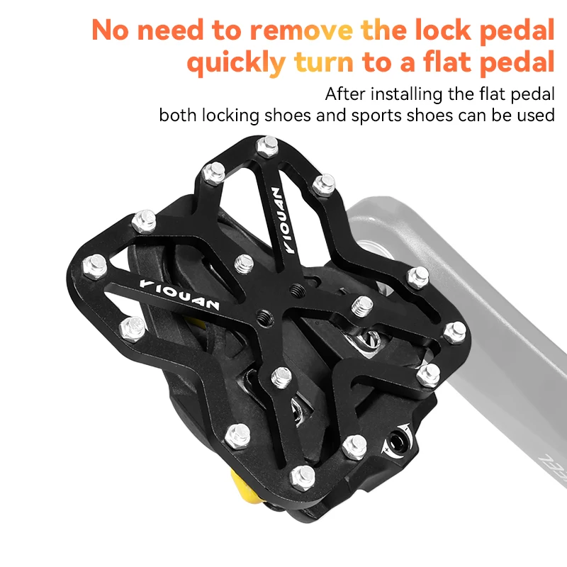Bicycle Lock Tread Conversion Plate Universal Tread to Flat Tread Aluminum Alloy Mountain Bike Road Bike Riding Accessories