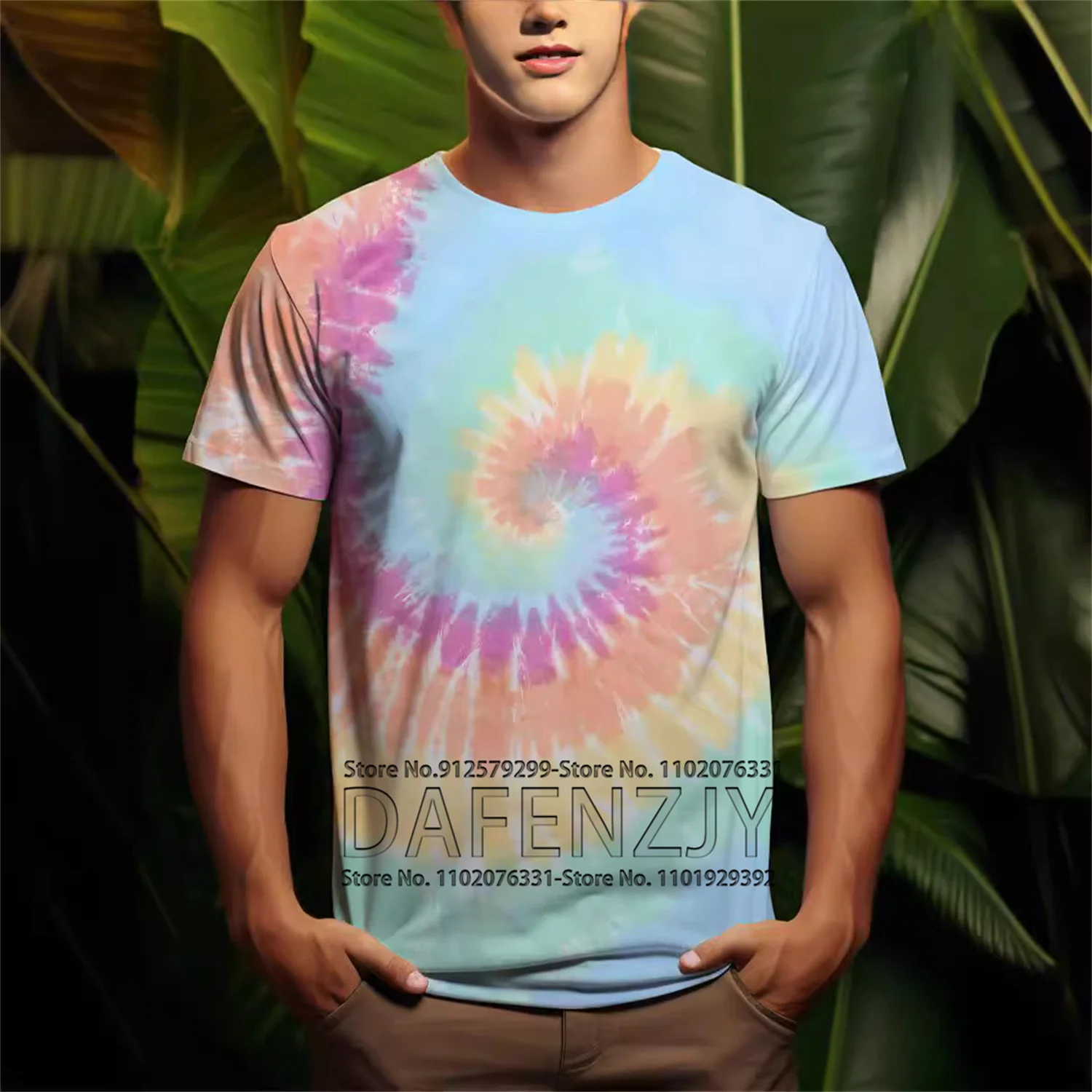 Summer Couple Colorful Rainbow Tie Dye 3d Printed Funny T-shirt Men/women Casual Cool Short Sleeve Personality T-shirts