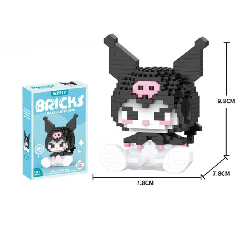 Hello Kitty Building Block Sanrio Anime Figure Kuromi Assembled Toys Decorative Ornament Model Children\'s Puzzle Dolls Gifts