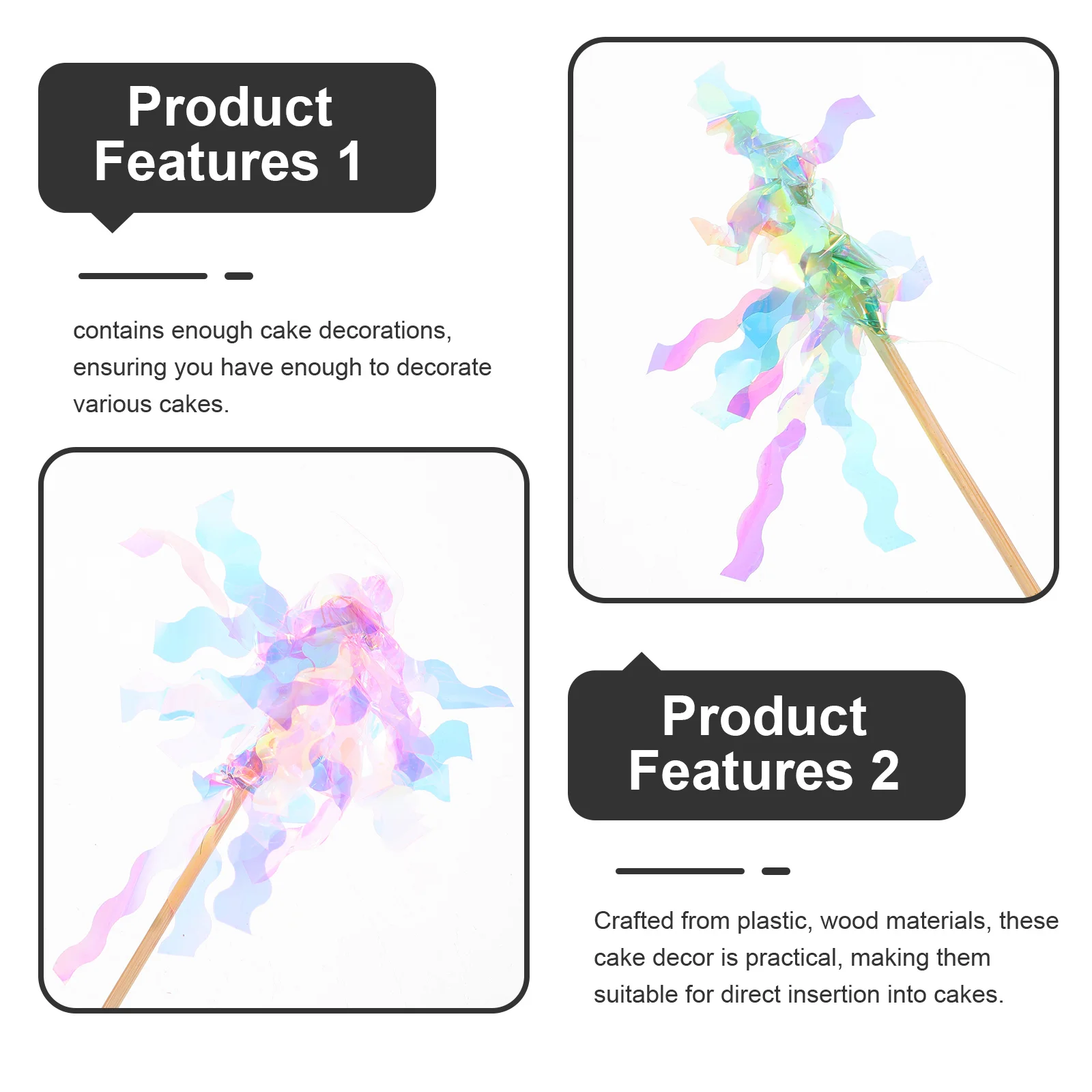 

48pcs Raindrop Decor Inserts Cake Tassels For Birthday Wedding Dessert Cupcake Toppers Party Baking Decoration Sparkle Picks