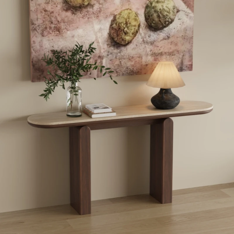 Premium entry entrance table Italian minimalist antique style living room corridor rock slab entrance platform new model