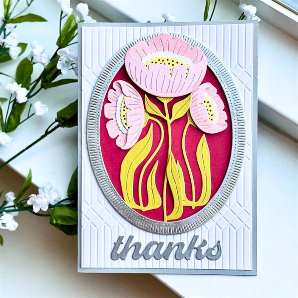 Tropics Tulips Metal Cutting Dies,Embossing Diecut For DIY Card Making Scrapbooking Photo Album Crafting Supplies Template
