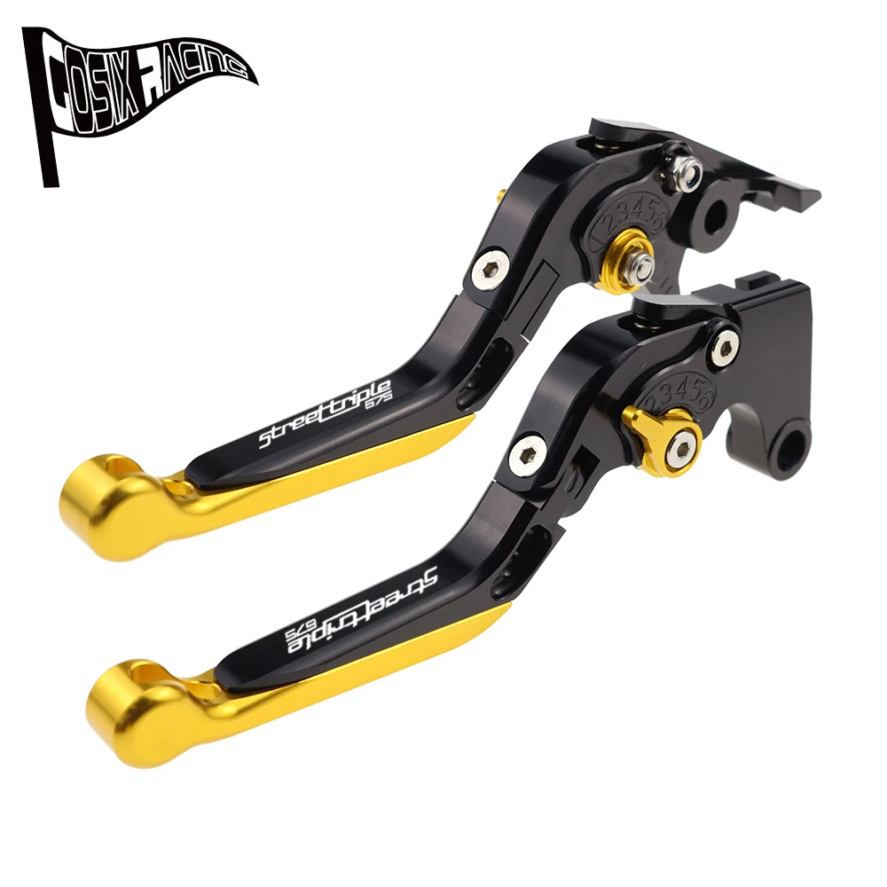 Fit For 675 STREET TRIPLE R RX 2009-2016 Motorcycle CNC Accessories Folding Extendable Brake Clutch Lever Set