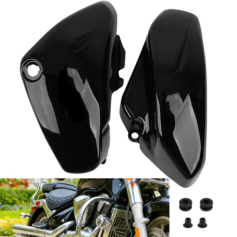 

For Suzuki Boulevard C50 VL400 VL800 2001-2017 Motorcycle Battery Side Cover Black Left & Right Fairing Panel With Screws