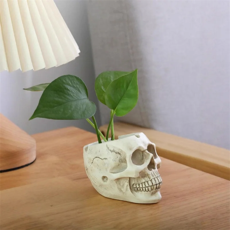 هالوين الراتنج الإنسان الجمجمة منفضة سجائر الجمجمة رسمت باليد زخرفة لشريط الملحقات الرعب لعبة جديدة اكسسوارات المنزل