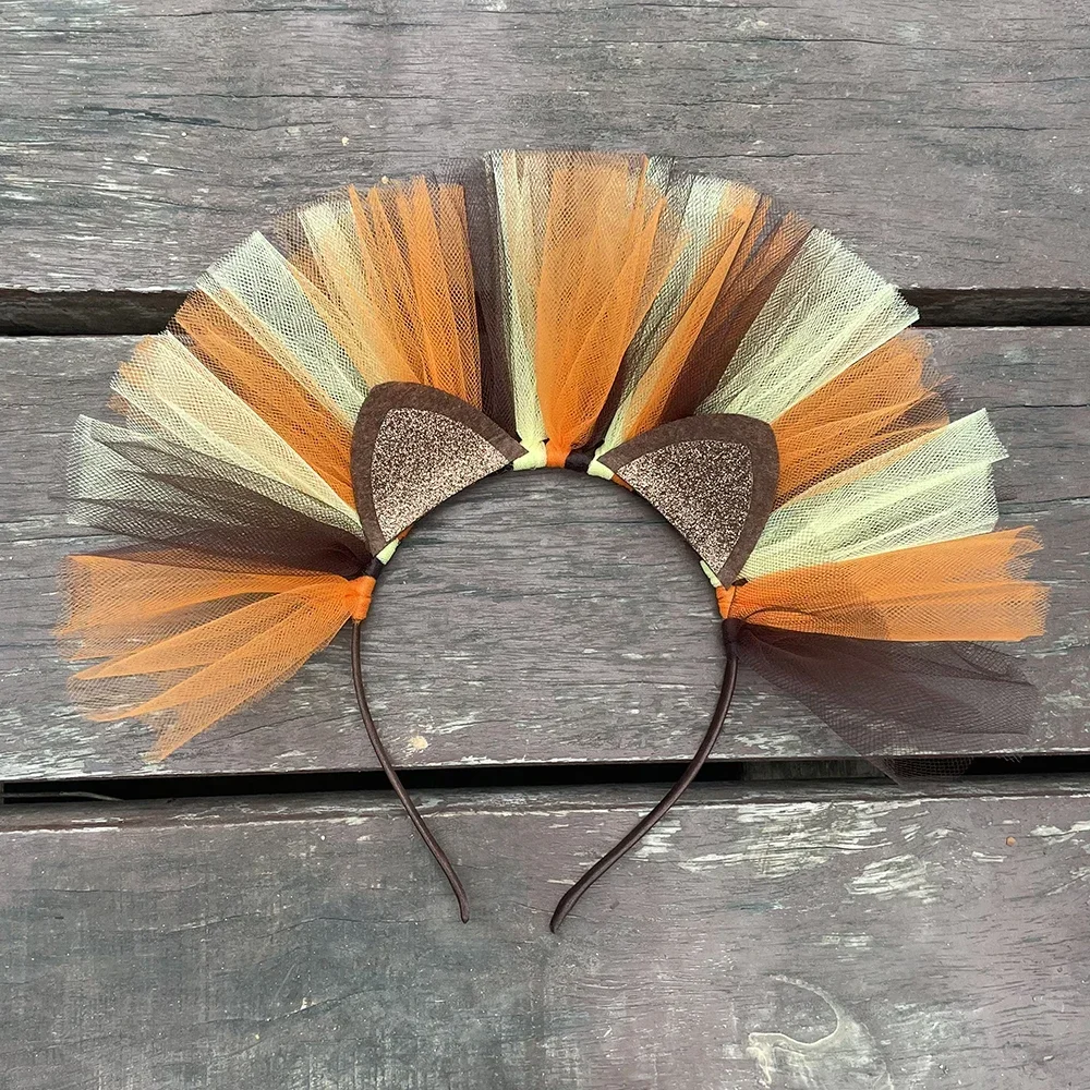 تنورة توتو على شكل أسد حيوان لحفلات أعياد الميلاد، تنانير من التول لعيد الميلاد والهالوين مع فيونكة #5