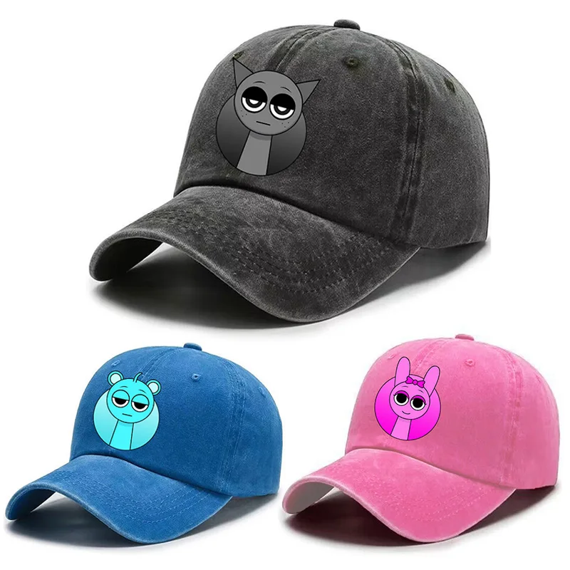 

Бейсболка Sprunki для взрослых, регулируемая шляпа для мужчин и женщин, джинсовая шляпа в стиле ретро, солнцезащитный козырек, спортивные аксессуары на открытом воздухе, подарки на день рождения