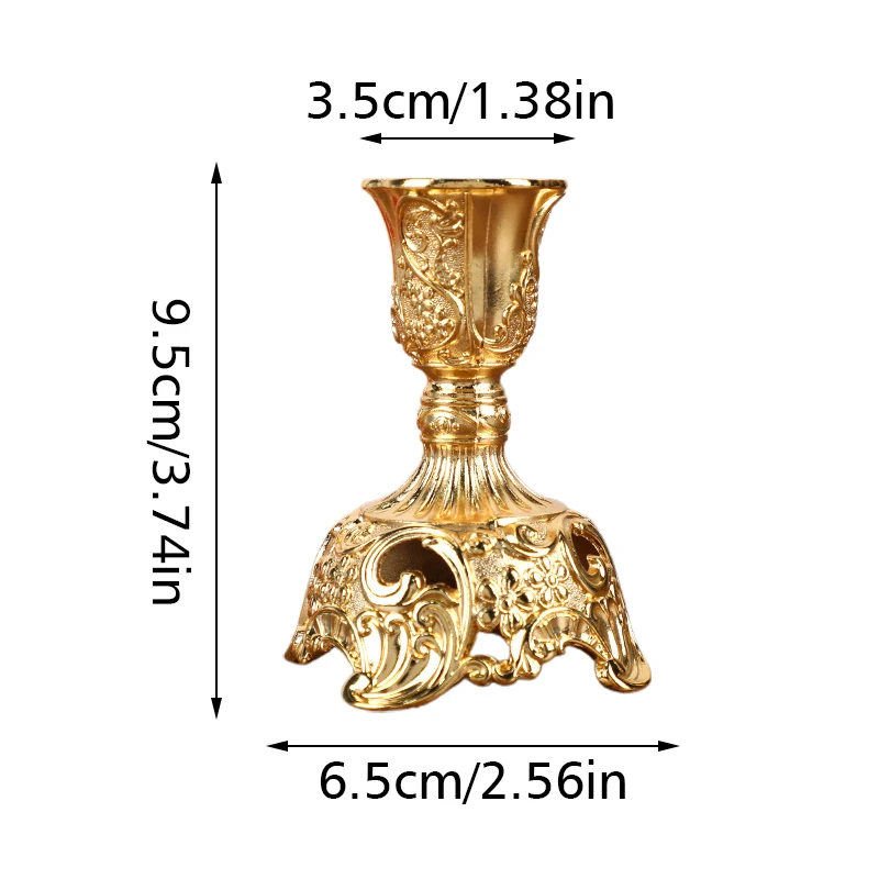 European Classical Style Candle Holder Retro Carving Pattern Candlestick Metal Candle Stand For Wedding Dinning Table Decoration