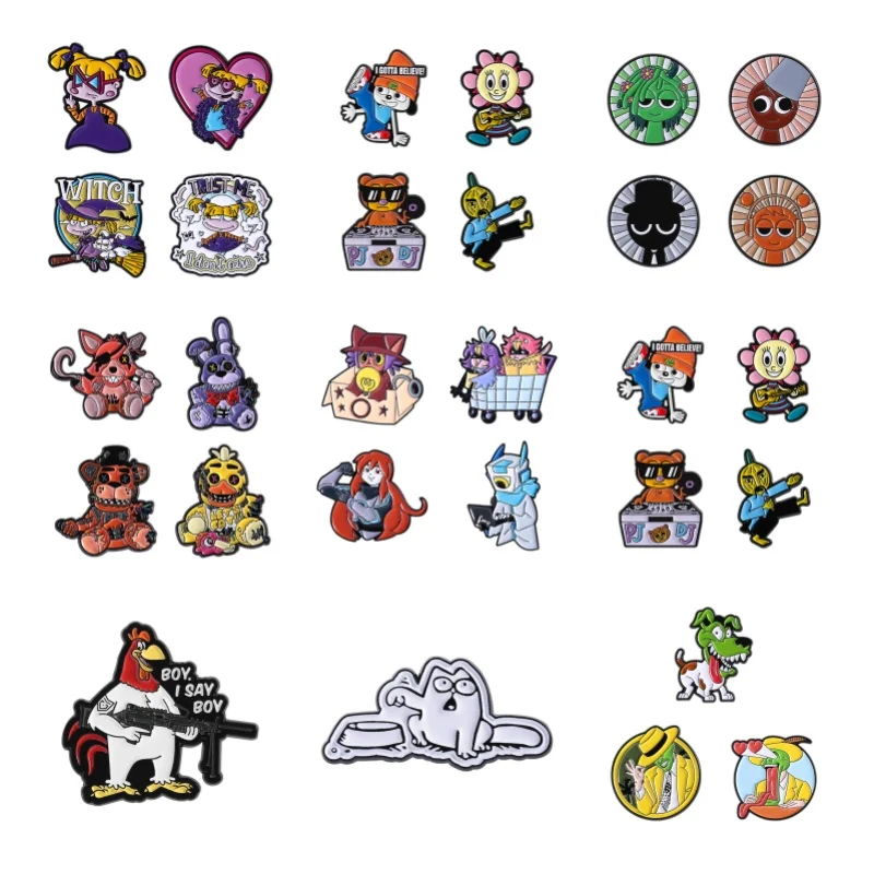 Cartoon-Spiel-Charaktere, Anime-Sammlung, Emaille-Anstecknadeln, niedliches kreatives Design, Broschen, Anstecknadeln, lustiger Schmuck, Geschenk für Freunde