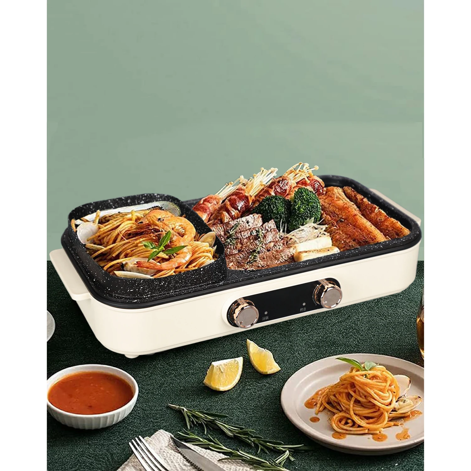 

Customized New Model Electric BBQ Grill Pan Smokeless Indoor PTFE Material No-Stick Plate Hot Pot For Car Application