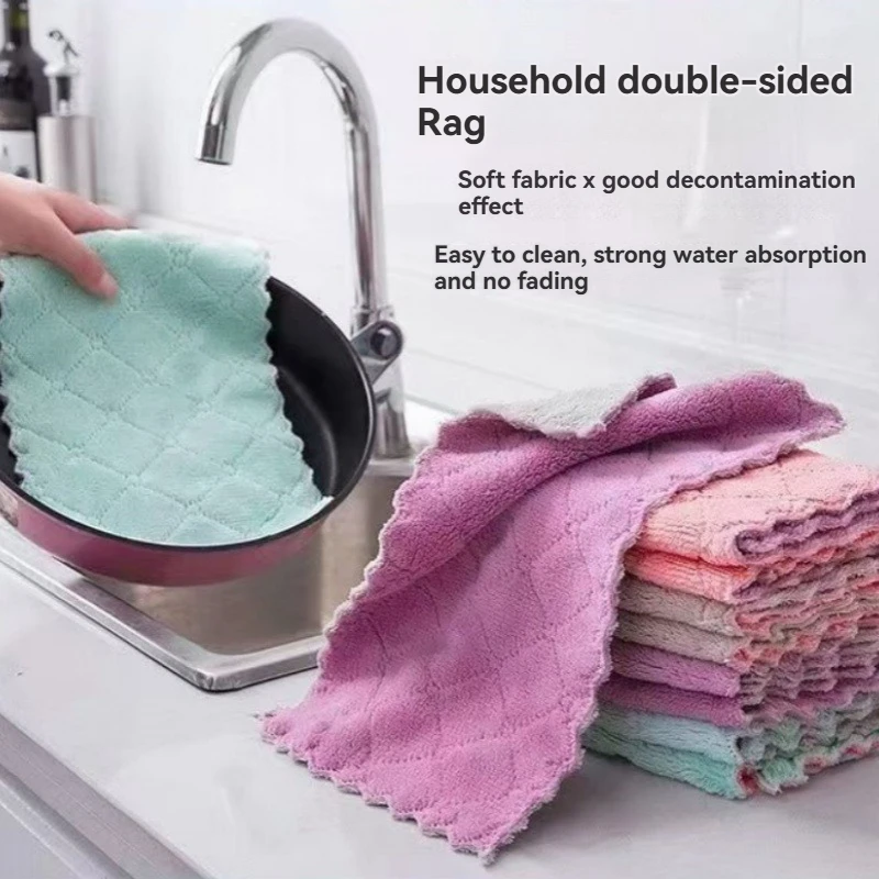 10 szt./20 szt. Ściereczek kuchennych do użytku domowego, chłonne, nie mechacą się, grube ręczniki do czyszczenia, ścierki do mycia naczyń.