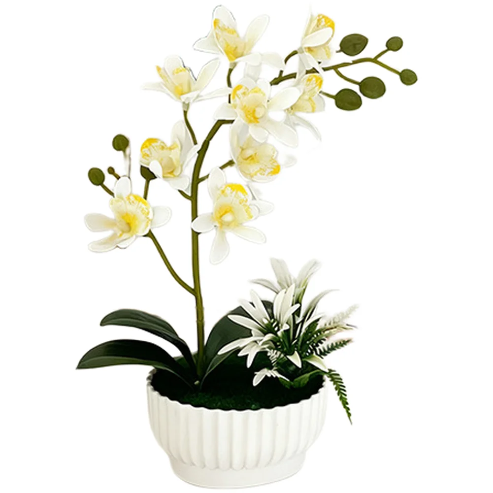 Decorative Artificial Orchid in Cloud Pot Design for Indoor Use in Bedrooms Living Areas Studies and Small Apartment Interiors