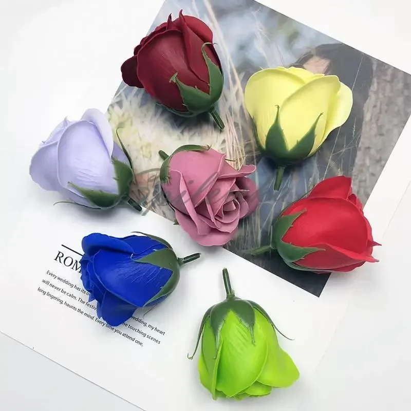 50pcs/lot Artificial Flower Roses Heads Dia4.5cm Beauty Wedding Valentine\'s Day Gift Roses Bouquet Home Party Decoration Flowers