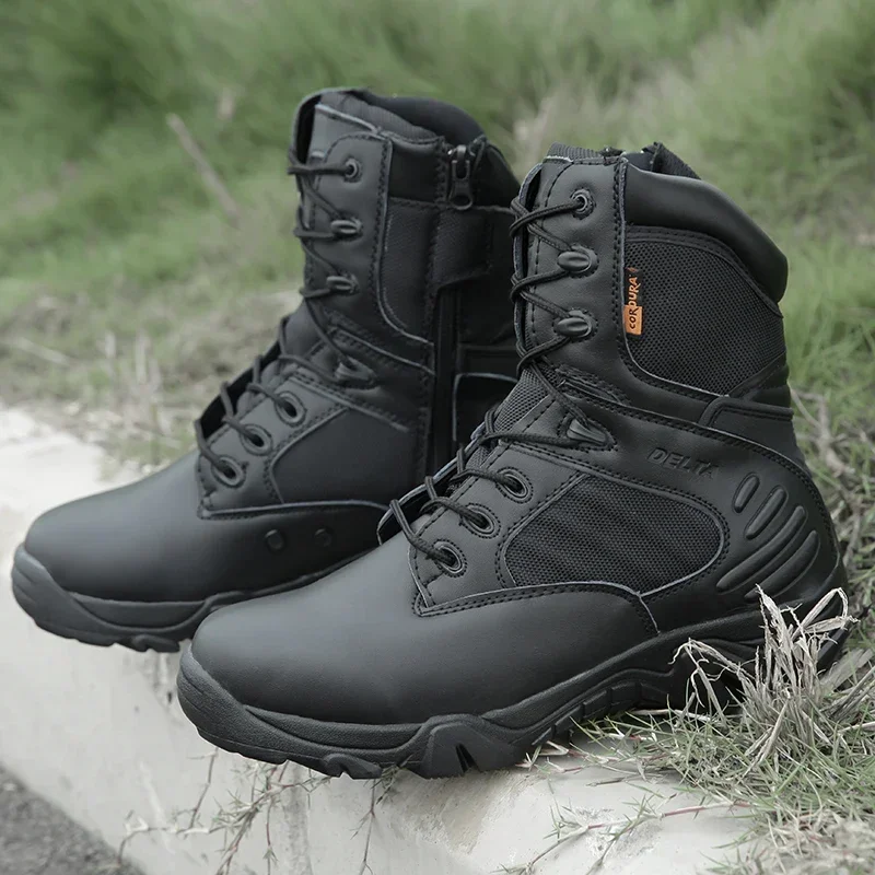 Tactical Mens Boots Special Force Leather Waterproof Desert Combat Ankle Boot Work Shoes Plus Size 39-47