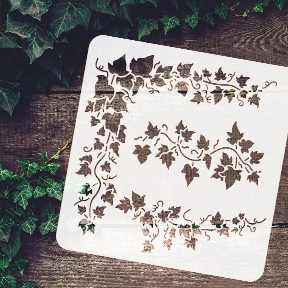 Efeu-Malerei-Schablone, 30 x 30 cm, ausgehhlte Weinbltter,  Bastelschablone, wiederverwendbare Wandrand-Blatt-Schablone, Kunststoff,  PET-Pflanze - AliExpress 36