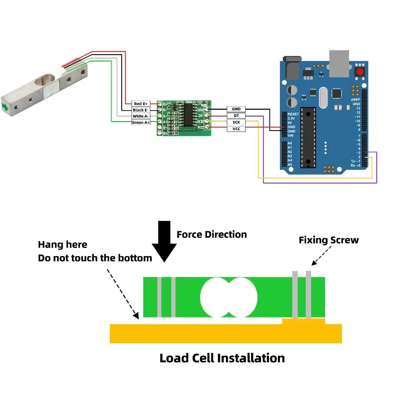 2Sets Load Cell Weight Sensor Module 1/5/10/20kg with HX711 AD Weighing Module for Arduino DIY Portable Electronic Kitchen Scale