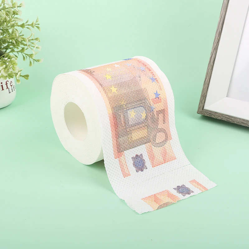 1 Roll 50/100/500 EUR Bill Toilet Paper Decoration for Home Rolling Holder Tissue Funny Gift