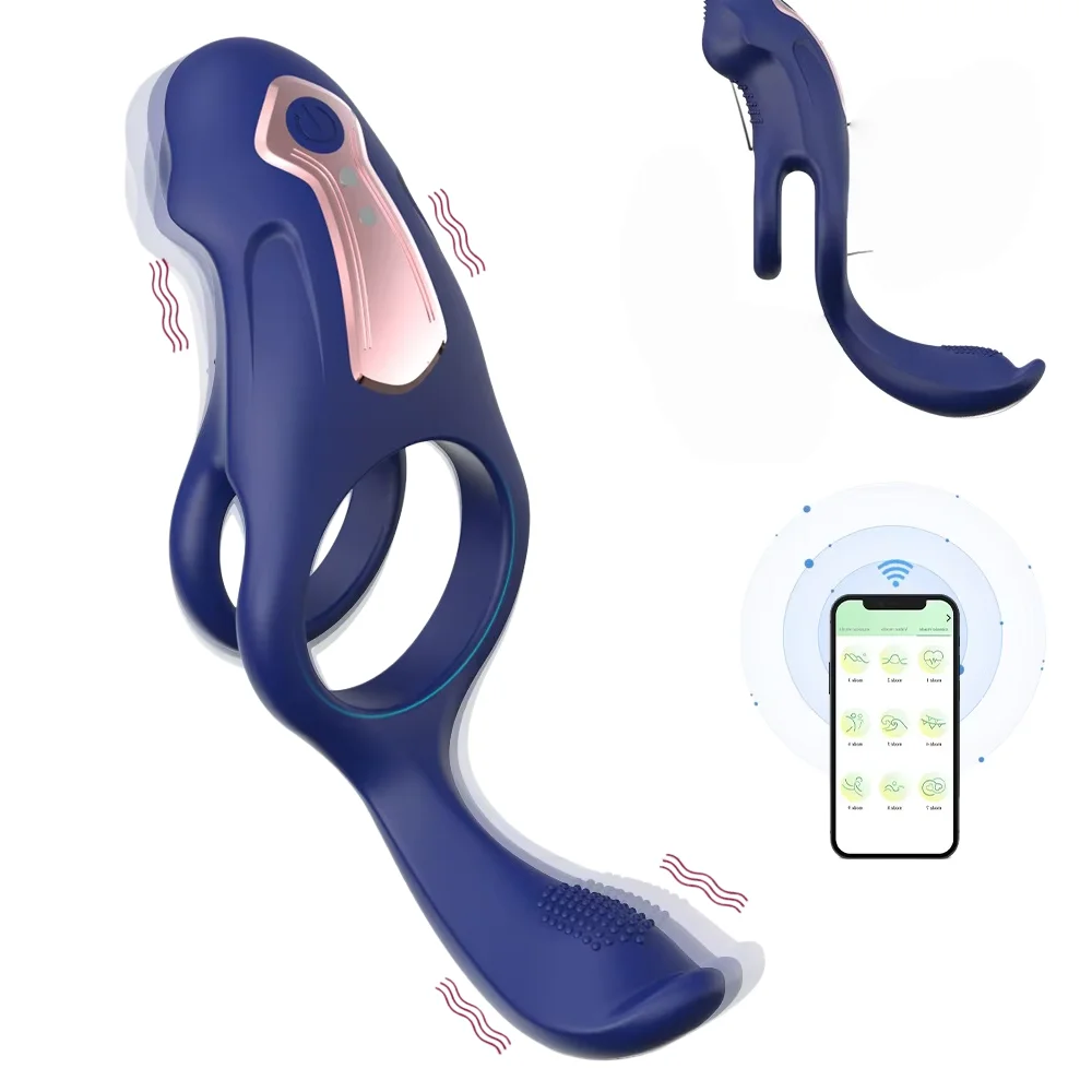 Adult product manufacturer's men's APP remote control Attila dual ring vibration couple delay lock precision ring Leya sextoys