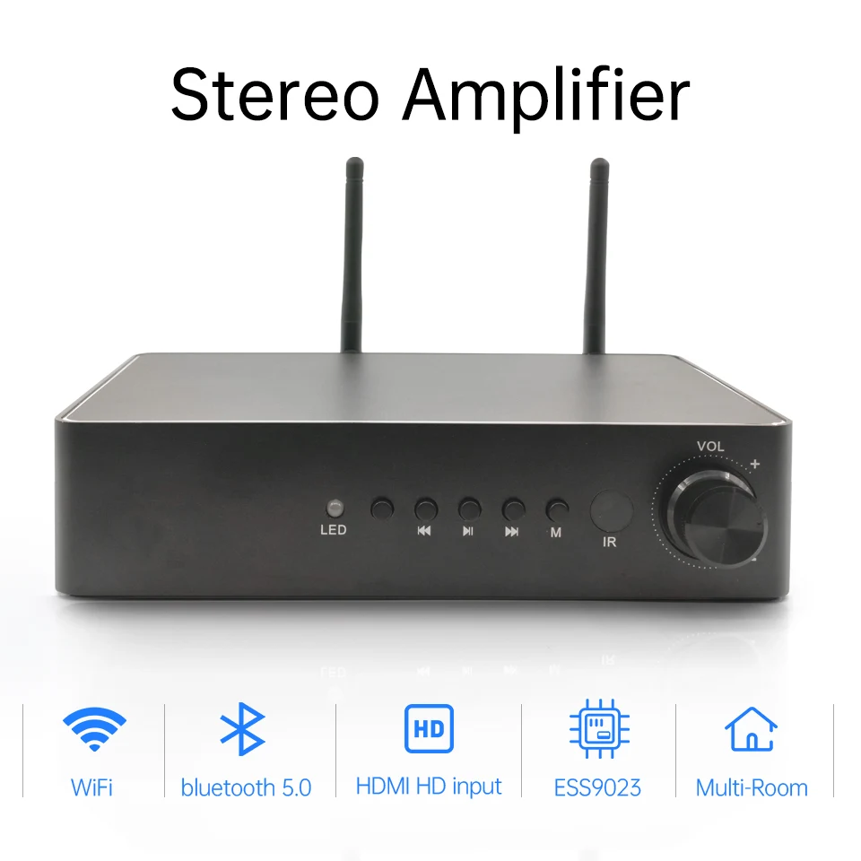 

Airplay digital playback power amplifier all in one 60w*2ES9023 audio lossless decoding STA350BW power amplifier chip multiroom